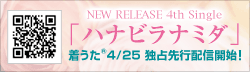 NEW RELEASE 4th Single「ハナビラナミダ」2011/5/4 Release!! 